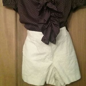 ONE DAY SALE --- LOOK FOR $5 ITEMS - 3/$10!!  Adorable White Eyelet Lined Shorts